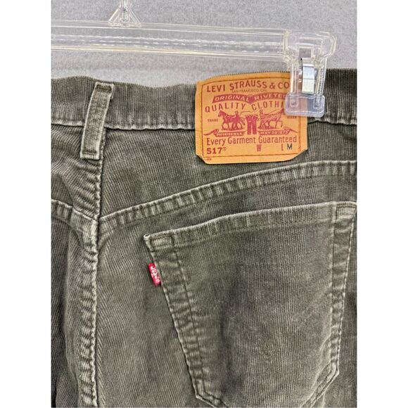 Levi's 517 Womens Green Stretch Denim Corduroy Slim Bootcut Pants Jeans Medium - Picture 3 of 7